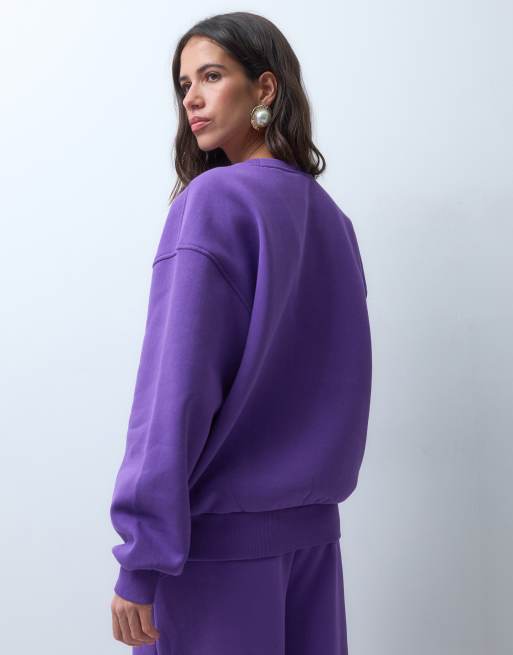 ASOS DESIGN oversized sweatshirt set in purple, 4 of 4