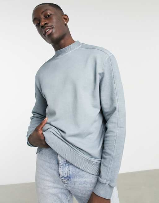 ASOS Oversized Sweatshirt In Washed Gray