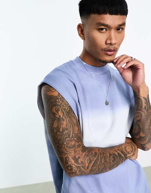 ASOS DESIGN - Oversized sweatshirt-top i gradueret, blå vask - Del af sæt, 4 af 4