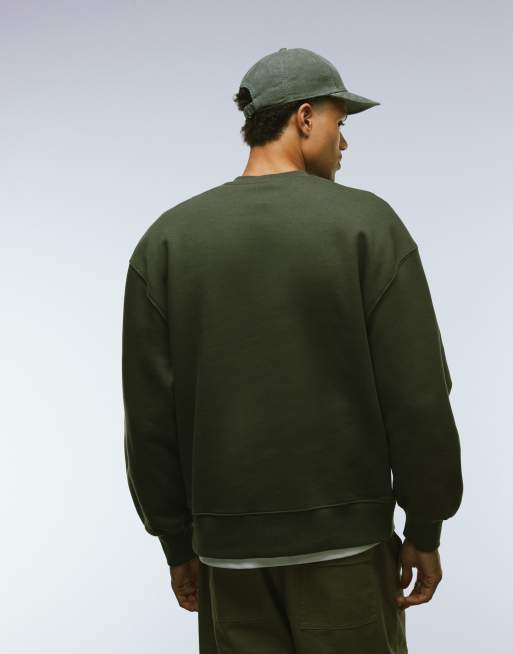 ASOS DESIGN - Oversized sweatshirt van 400gsm zware premium stof in kaki