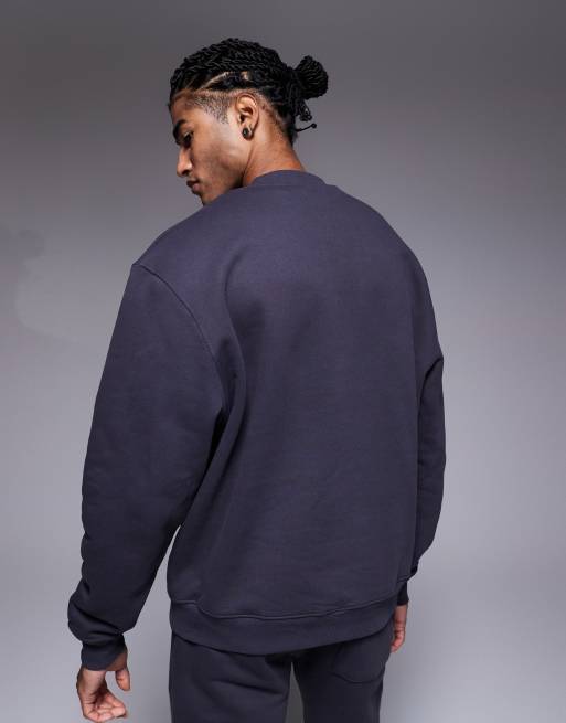 ASOS DESIGN - Oversized sweatshirt van 400gsm zware stof in antracietgrijs, deel van co-ord set, 3 van 5