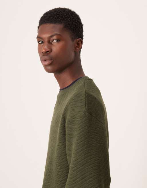 ASOS DESIGN - Oversized sweatshirt van 400gsm zware stof met textuur in groen, deel van co-ord set, 4 van 5