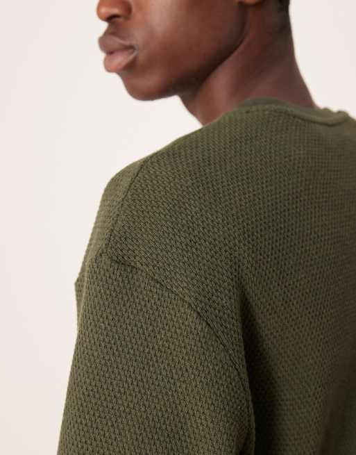 ASOS DESIGN - Oversized sweatshirt van 400gsm zware stof met textuur in groen, deel van co-ord set, 5 van 5