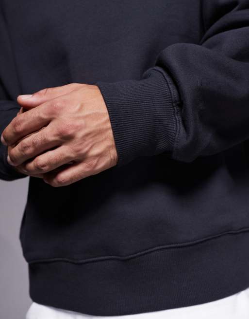 ASOS DESIGN - Oversized sweatshirt van zware premium stof in antracietgrijs