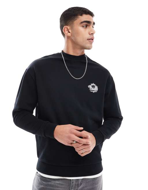 ASOS DESIGN oversized sweatshirt with back print in black ASOS