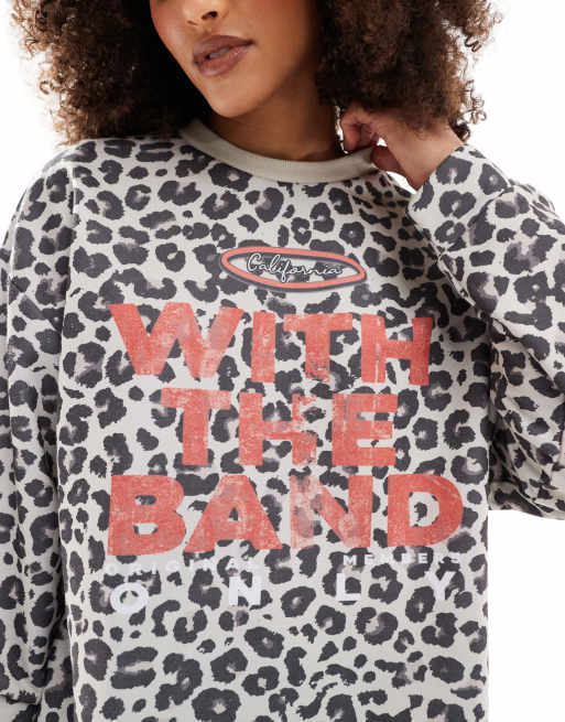 Oversized leopard print jumper hot sale