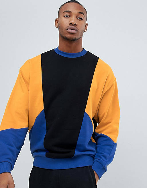 ASOS DESIGN oversized sweatshirt with color block