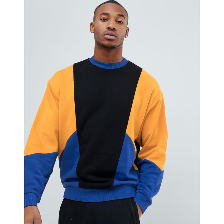 ASOS DESIGN oversized sweatshirt with colour block