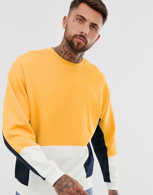 ASOS DESIGN oversized sweatshirt with colour blocking | ASOS