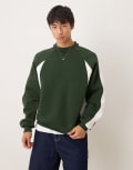 [ASOS DESIGN] ASOS DESIGN oversized sweatshirt with cut & sew panels in green and white L Mountain View