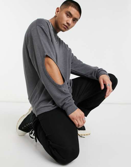 Elbow cut out on sale sweatshirt