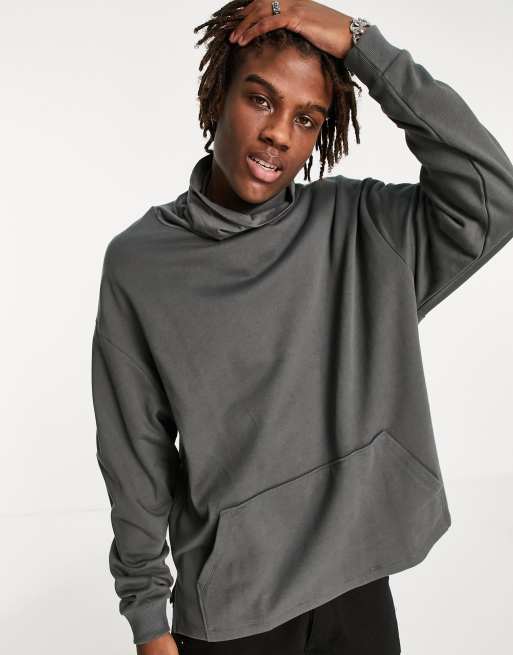 ASOS DESIGN oversized hoodie in washed black