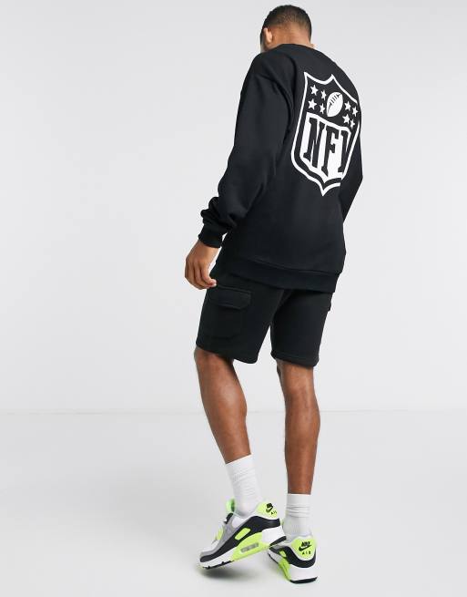 ASOS DESIGN oversized sweatshirt with NFL back print in black