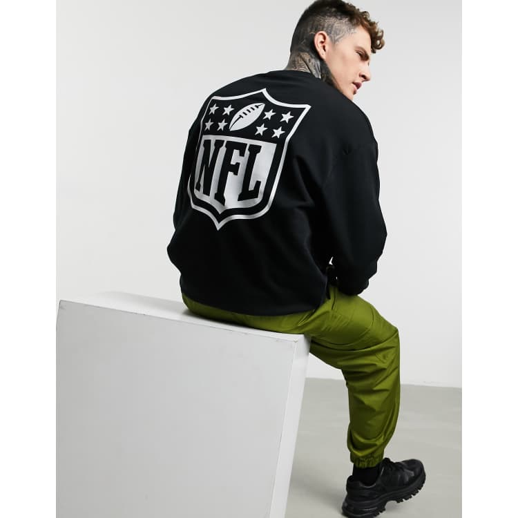 ASOS DESIGN oversized sweatshirt with NFL back print in black | ASOS