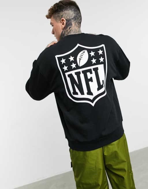 ASOS DESIGN oversized sweatshirt with NFL back print in black | ASOS