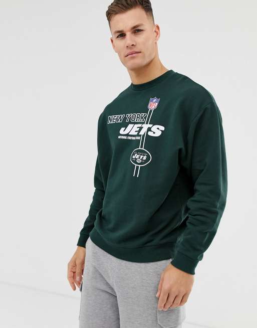 Pull&Bear x NFL Jets back print hoodie in grey