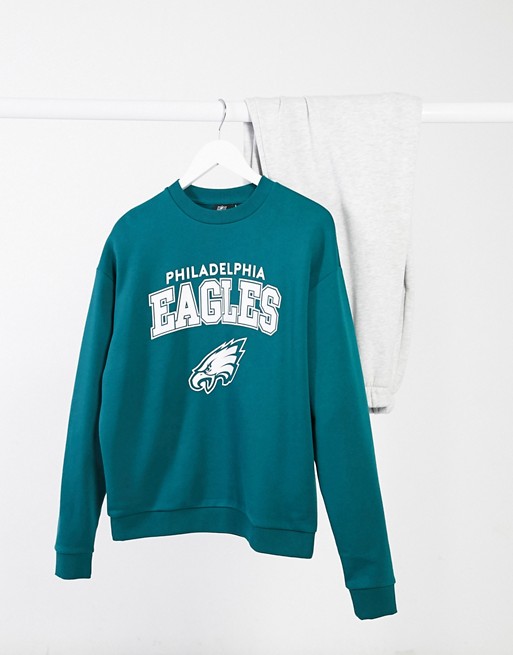 ASOS DESIGN oversized sweatshirt with philadelphia eagles print