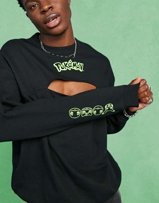 ASOS DESIGN oversized sweatshirt with NFL embroidery and back print in black