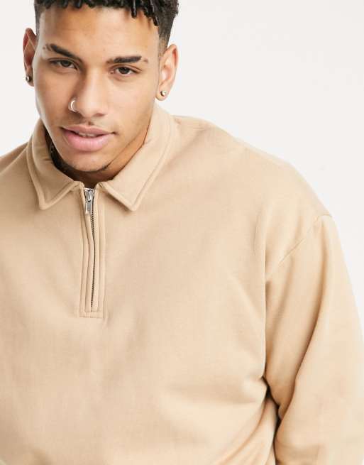 Polo shop collar sweatshirt