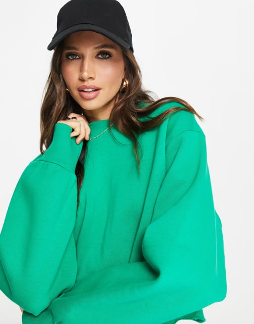 bright green oversized sweater