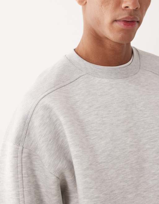 ASOS DESIGN oversized sweatshirt with rib panels in gray heather, 5 of 5