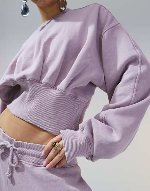 ASOS DESIGN oversized sweatshirt with ruched waist detail in