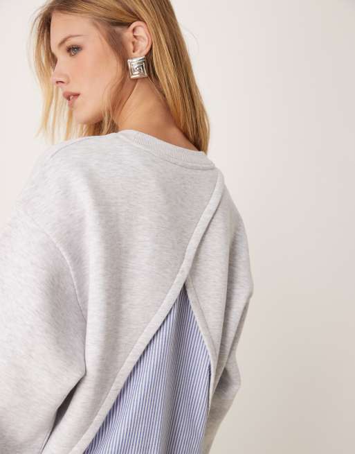 Sweatshirt with shirt detail store