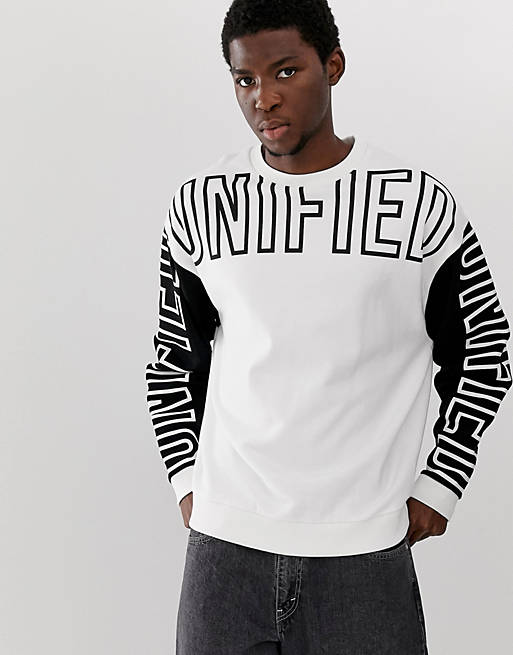 ASOS DESIGN oversized sweatshirt with slogan text print | ASOS