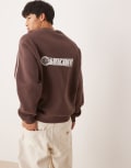 [ASOS DESIGN] ASOS DESIGN oversized sweatshirt with sporty print in brown L SHOPPING BAG