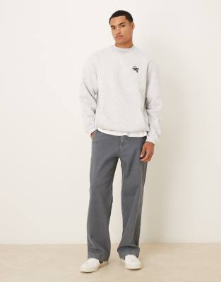 Asos Design Oversized Sweatshirt With Sporty Star Print In White