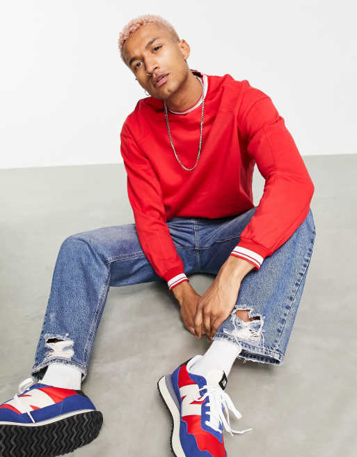 Red sweatshirt online asos