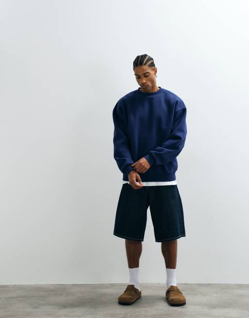 ASOS DESIGN oversized sweatshirt with Tokyo print in navy, 5 of 5