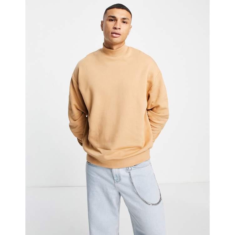 Asos design sweatshirt sales with polo neck