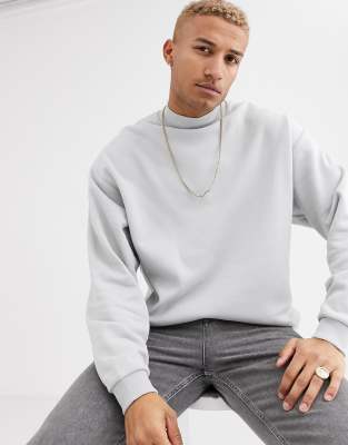 asos design sweatshirt with polo neck