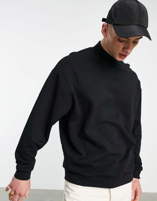 Asos design sweatshirt with best sale polo neck