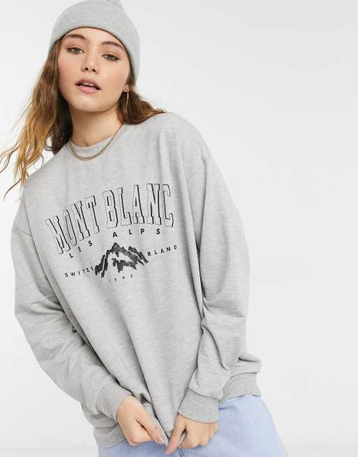 ASOS DESIGN oversized sweatshirt with vintage mountain print in