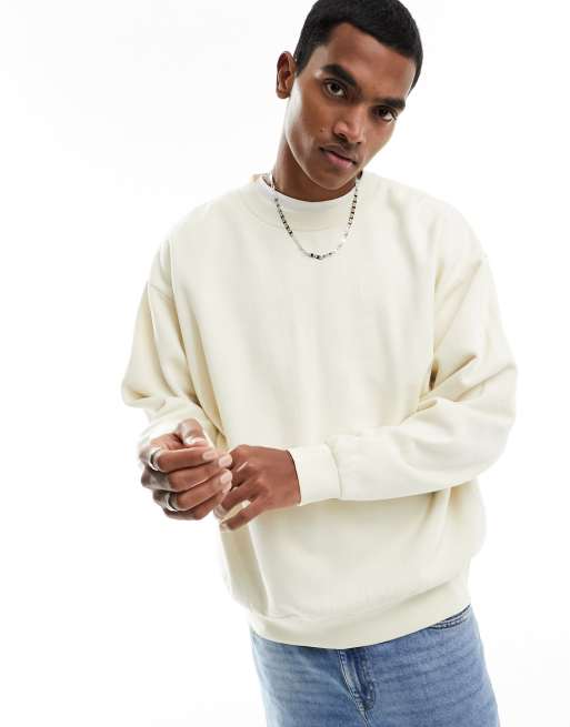 Oversized beige hot sale sweatshirt