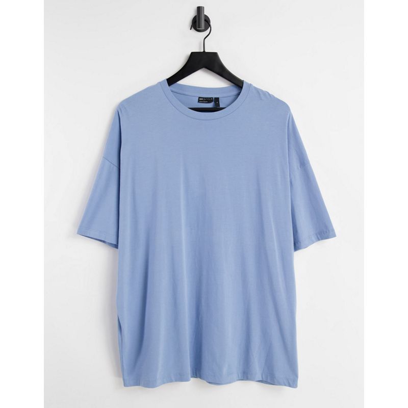 DESIGN – Oversized-T-Shirt aus Biomaterial in verwaschenem Blau