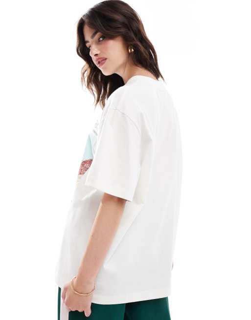 ASOS DESIGN oversized T-shirt canyon graphic in cream