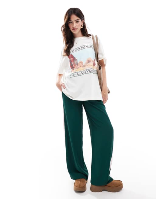 ASOS DESIGN oversized T-shirt canyon graphic in cream