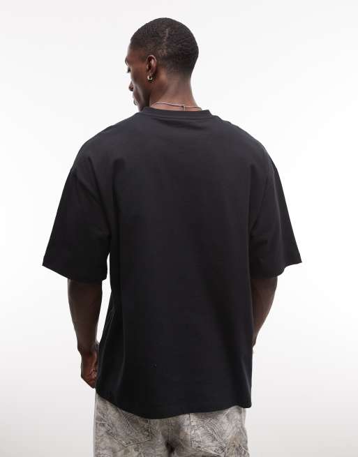 ASOS DESIGN oversized t-shirt co-ord with football graphic in black, 5 of 5
