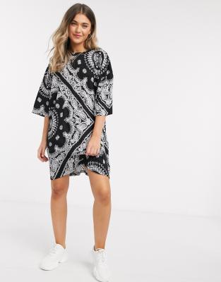 asos black and white dress