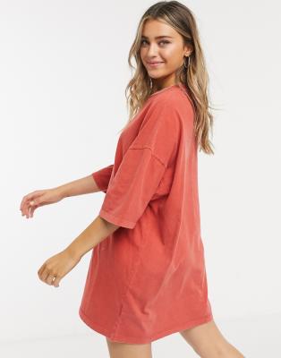 burnt orange t shirt dress