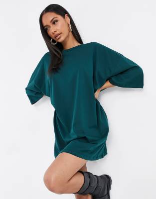 dark green t shirt dress