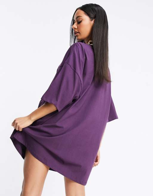 Dark purple 2025 t shirt dress