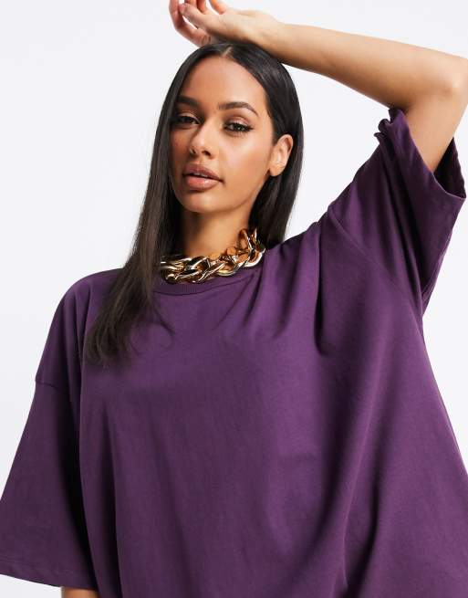 Dark purple t store shirt dress