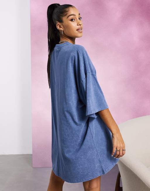 Blue oversized t cheap shirt dress