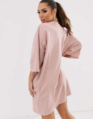 dusty rose t shirt dress