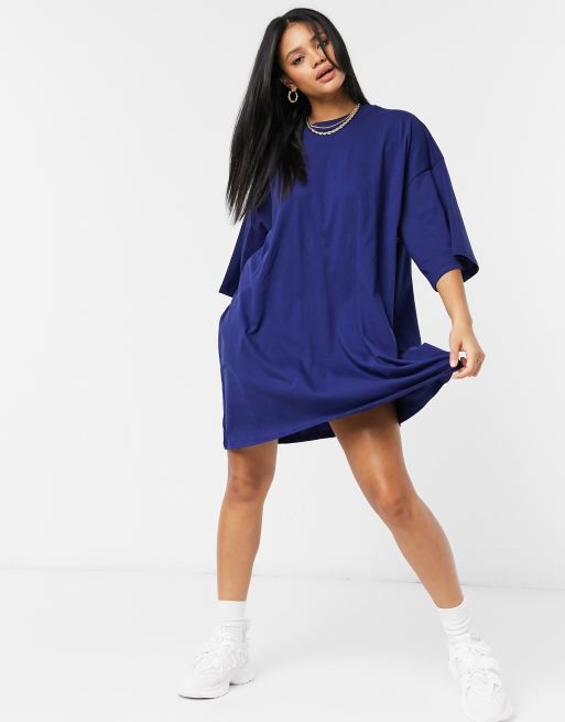 T shirt dress store navy blue