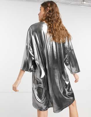 metallic t shirt dress